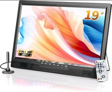 Desobry 19 Inch Portable TV with Antenna, 1080P Small TV with Rechargeable Batt