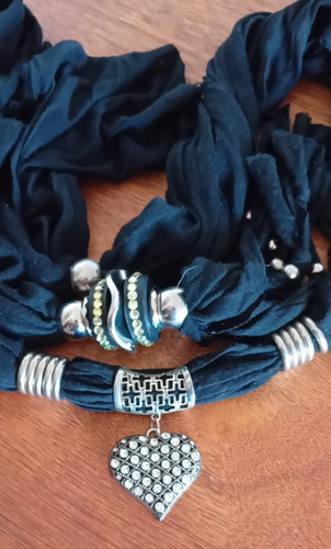 Fashion scarf necklace beaded - fashion,