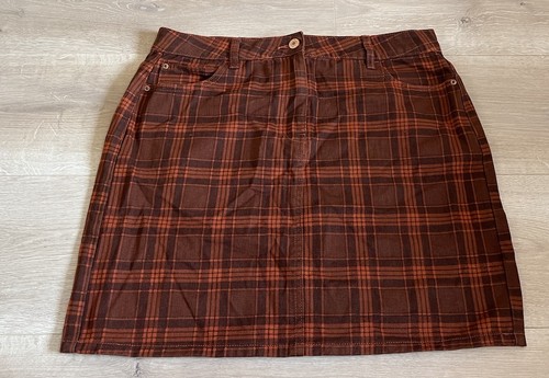 Orange tartan size denim - orange,