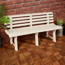 3 Seater Classic Garden Plastic Bench Outdoor Patio Deck Picnic Furniture 1.45m