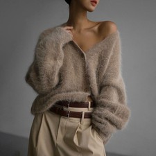 NEW Womens Fluffy Fur Knitted