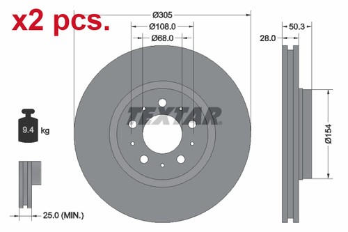 Pcs front brake - disc, rotors