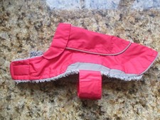 A Pets At Home Red & Grey  Fleece Lined Dog Jacket - size XXS - Chihuahua Coat