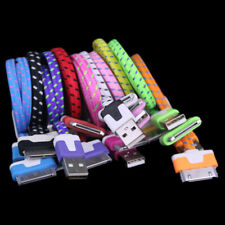 Flat Braided USB Data Sync Charger Cable For iPhone 4 4S 3G 3GS iPad 2 &1 iPod