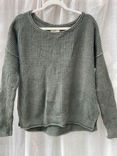 Hollister Sweater Womens Medium Green Knit Oversized Pullover Ladies