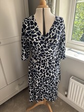 Luella Eden Women’s Wrap Navy Ink Animal Print Wrap Dress No Size