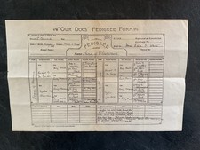"Our Dogs" Pedigree Form - St.Bernard "Nina of Clairvaux" 1929 - Windsor Breeder
