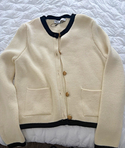 New zara cream knit - zara, cardigan