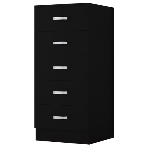 Matt black drawer chest of - black,