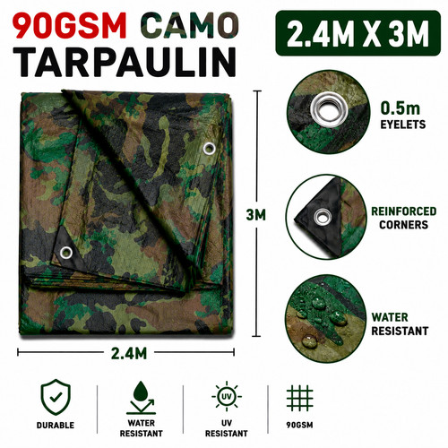 Camouflage tarpaulin x 3m - 2.4,