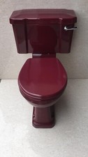 Burgundy art deco toilet - burgundy,