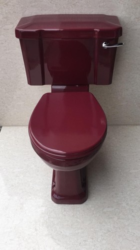 Burgundy art deco - art, toilet