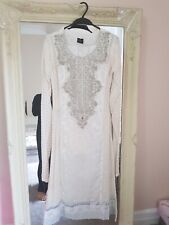 designer white Sha Posh shalwar kameez stitched Size Small.