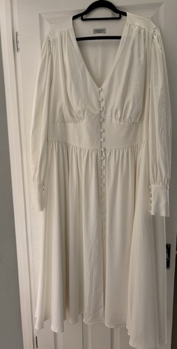 Midi length white satin - midi,