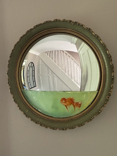 Vintage convex mirror with - vintage,