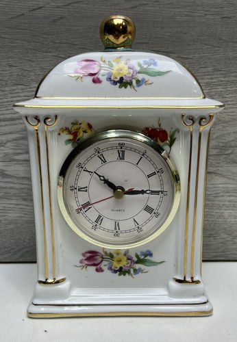 Vintage porcelain mantel clock - vintage,
