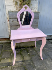 Shabby Chic Girls Pink Play Dressing Table With Mirror & Drawer - Dress Up
