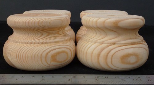 Large wooden pine moulded bun - pine,