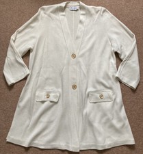 Ladies Vintage Grazia Made In Italy Long Knitted Cardigan Jacket.Size L.Pockets