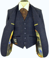 CAVANI MENS 36R BLUE MIX TWEED