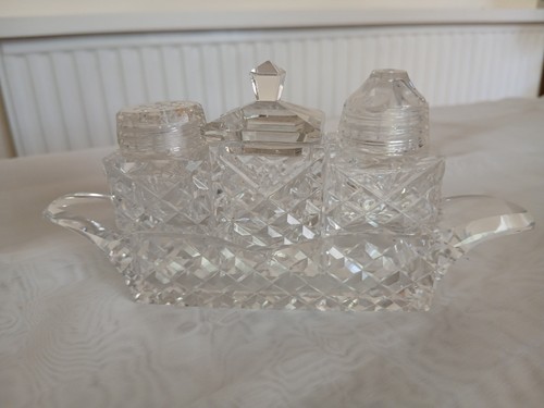 Glass cruet set - glass,