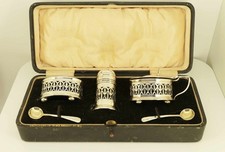 Docker & Burn Ltd Silver Cruet Set 1923 with Original J.C. Vickery Box. NICE1