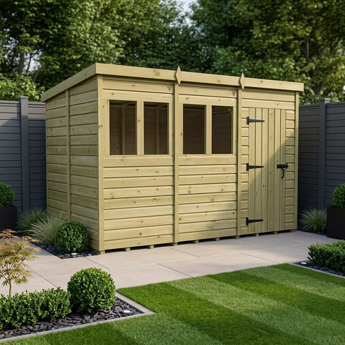 Pent shed single door - shed, all