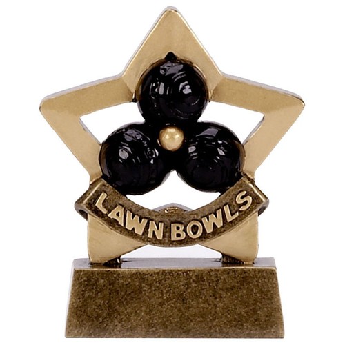 Mini star lawn bowls trophy - star,