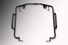 LAMBRETTA VESPA BLACK CRASH BARS UNIVERSAL NO DRILL CRASHBARS IN BLACK FREE P&P