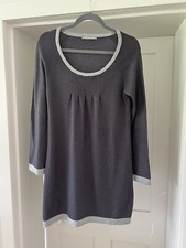 Marks & Spencer M&S Extra Fine Merino Grey Jumper Dress - Size UK 8