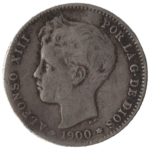 1900 spain silver - silver, peseta