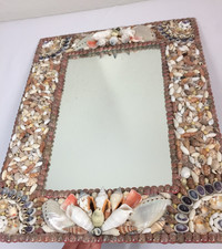 Handmade Seashell Art Mirror
