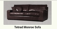 Tetrad Monroe Midi 3-4 Seater Dark Brown Leather Hide Sofa VGC
