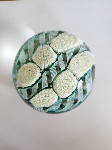Murano glass paperweight green - murano,