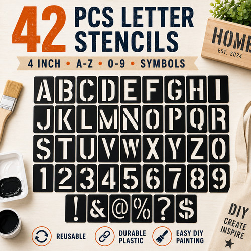 Pcs letter stencils large - letter,