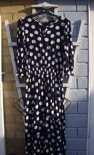 Navy white spotted dress - spotted,