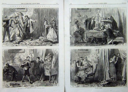 Old antique print - old, 1866