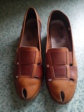 Womens Rieker Antistress Real Tan Leather Elastic Slip On Shoes Size Eu 38/Uk 5