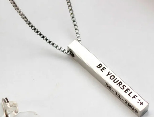 Vertical bar locket necklace - bar,