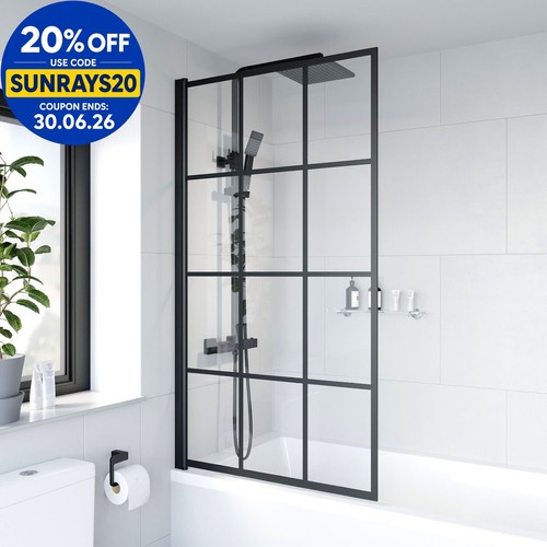 Bath shower screen black - shower,