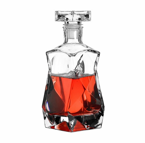 Twisted clear glass carafe - glass,