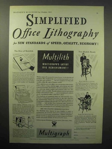 1933 multigraph multilith - 1933,