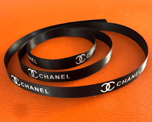 Chanel ribbon black 50mm width - black,
