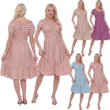 NEW WOMEN PRINTED LINEN DRESS