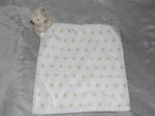 Next bear comforter soft toy white teddy blankie stars
