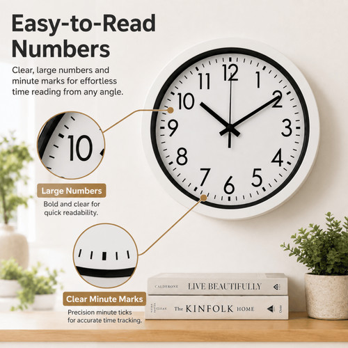 5cm silent wall - clock, round