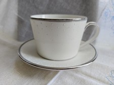Monique Lhuillier by Royal Doulton  Pointe D'Esprit Cup And Saucer Set USED