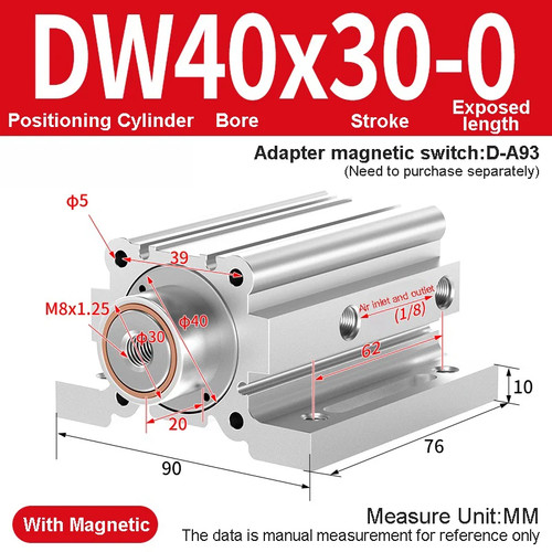 Dw40x30 positioning cylinder - positioning,