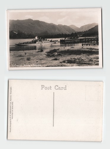 Postcard steamer arriving - postcard,