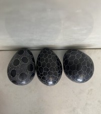 3 Black Grey Decorative Egg